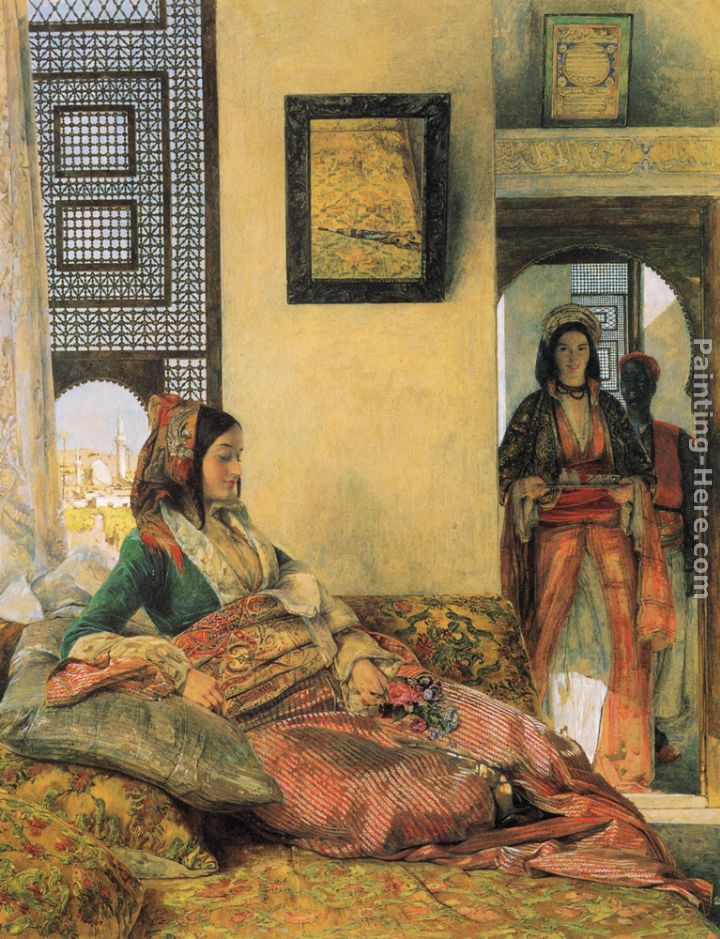 Life in the Hareem, Cairo painting - John Frederick Lewis Life in the Hareem, Cairo art painting